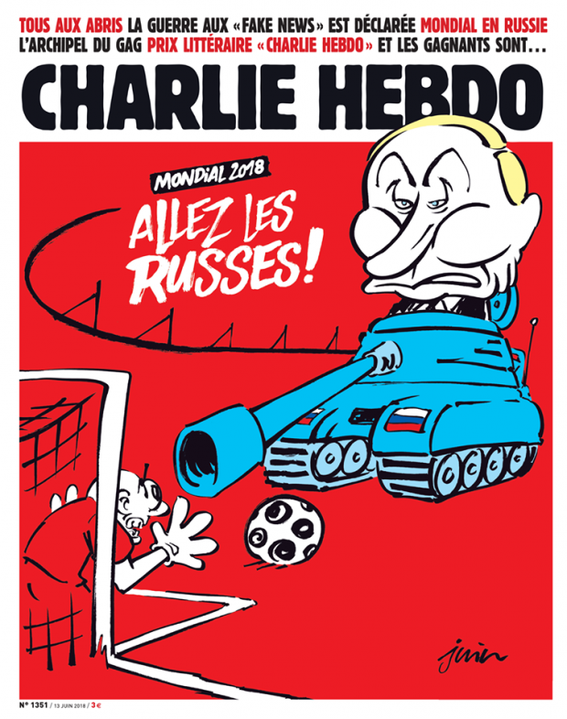 Charlie Hebdo випустив криваву карикатуру на Путіна на обкладинці журналу