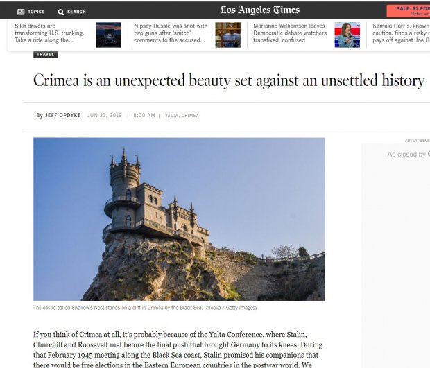 Газета Los Angeles Times назвала оккупированную Ялту российской Санта-Барбарой