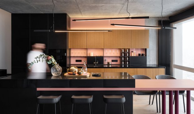 VOV-apartment: эффектный дизайн двухуровневой квартиры в Киеве
